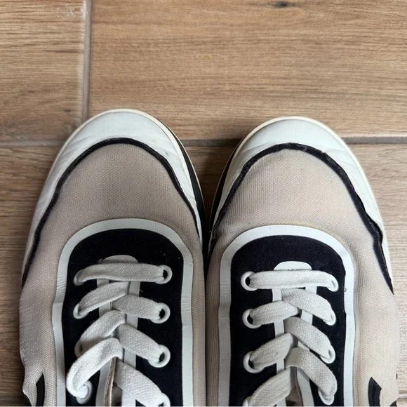 Authentic CHANEL White and Black Active Sneakers - Picture 7 of 12